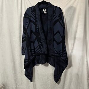 Blank NYC Navy and Black Geometric Cape